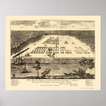 Savana, mapa panorâmico de GA - 1734 Poster