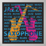 Saxofone do jazz posteres