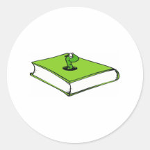 Sem-fim do Livro Verde Adesivos Em Formato Redondos