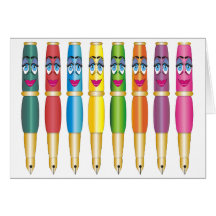 Senhora Caneta Desenhos animados Cartão