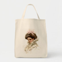 Senhora no perfil bolsas de lona