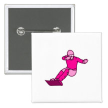 Senhora Snowboarder Cor-de-rosa Pins