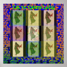 Senhora verde celta Colagem Poster