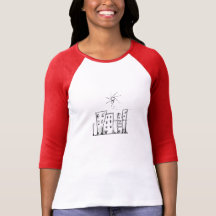 Senhoras 3/4 de desenho urbano cabido Raglan da lu Camisetas