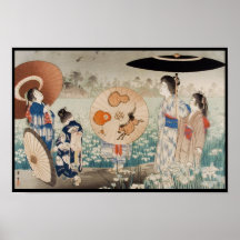 Senhoras japonesas do ukiyo-e do vintage com arte  pôsteres