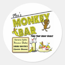 Separações de banana do bar de macaco de Moe Adesivo
