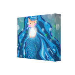 Sereia com canvas entortadas da pérola poster bril impressões em tela
