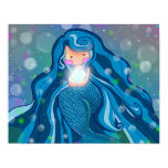 Sereia com o poster brilhante da pérola posters