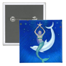 Sereia da lua do golfinho boton