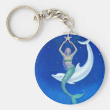 Sereia da lua do golfinho chaveiro