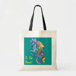 Sereia e cavalo marinho à bolsa de praia