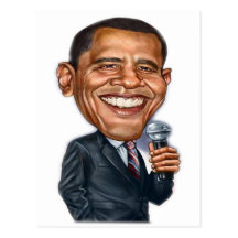 Série da caricatura de Barack Obama Cartoes Postais