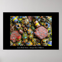 Série fraca da miçanga - vidro antigo de Millefior Poster