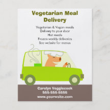 Serviço de entrega da refeição do vegetariano panfletos personalizado