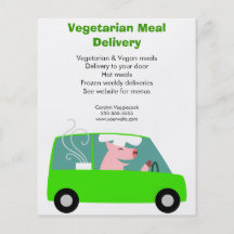 Serviço de entrega da refeição do vegetariano panfleto coloridos