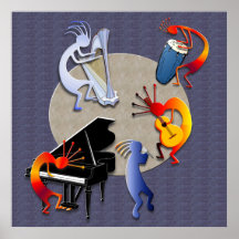 Sessão enluarada do jazz posters