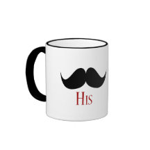 Seu retro e dela bigode do guiador do preto caneca