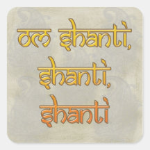 shanti do OM, shanti, shanti Adesivo