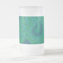 Shell azul, verde. Projeto da arte abstracta Caneca