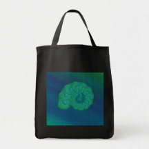 Shell azul, verde. Projeto da arte abstracta Bolsa Para Compra