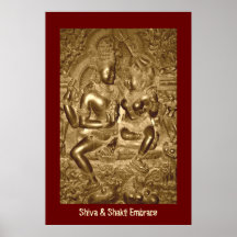 Shiva & abraço de Shakti Posteres