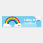 Siga o bumpersticker do arco-íris adesivo