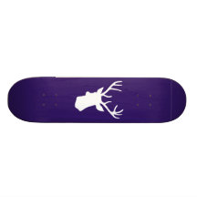 Silhueta branca da cabeça dos cervos - roxo skate