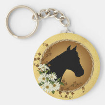 Silhueta da cabeça de cavalo chaveiro
