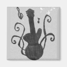 Silhueta da guitarra imãs de refrigerador