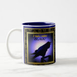 Silhueta do corvo, eu tomo meus pretos! caneca