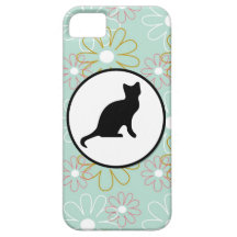 Silhueta legal da árvore no teste padrão floral az iPhone 5 capa