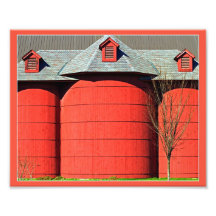 Silos vermelhos arte de fotos