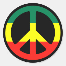 Símbolo de paz de Rasta Adesivos Redondos