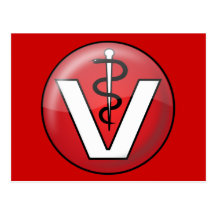 símbolo do ícone do veterinário do vetlogo_Vector_ Cartoes Postais