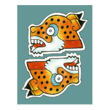 Símbolo maia de Jaguar Cartao Postal