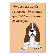 Simpatia triste do cão de Basset Hound para a perd Cartões
