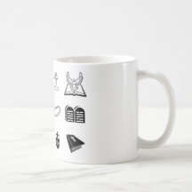 Sinais e símbolos religiosos cristãos caneca