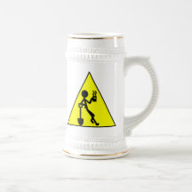 Sinal de aviso da ruptura de café canecas