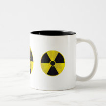 Sinal de aviso radioativo - caneca