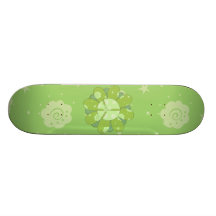 Sinal de paz verde da flor skateboard