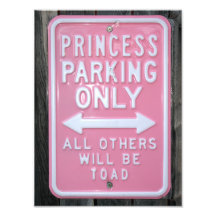 Sinal engraçado da princesa Estacionamento Somente Fotografias