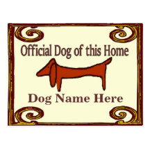 Sinal oficial do cão do Dachshund Cartoes Postais