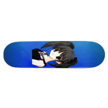 Skate do azul da menina do Anime