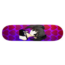 Skate dos corações da menina do Anime