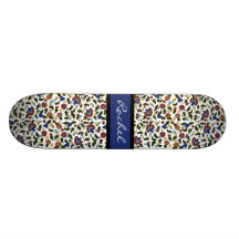 Skate floral arménio personalizado das meninas