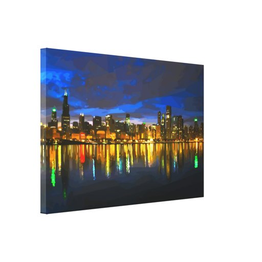 Skyline de Chicago Impressão Em Canvas