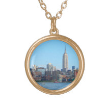 Skyline de Manhattan como visto de Hoboken, NJ Colar