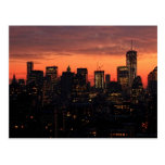 Skyline no crepúsculo, céu cor-de-rosa A1 do Lower Cartão Postal