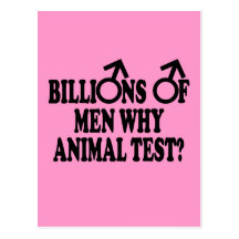 Slogan engraçado do teste animal da proibição cartões postais