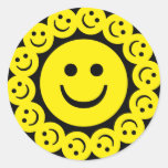 SMILEY AMARELOS ADESIVOS EM FORMATO REDONDOS